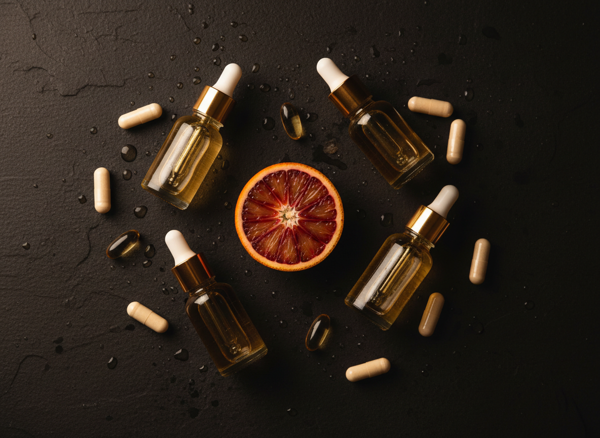 Formulator blending skincare ingredients in the lab